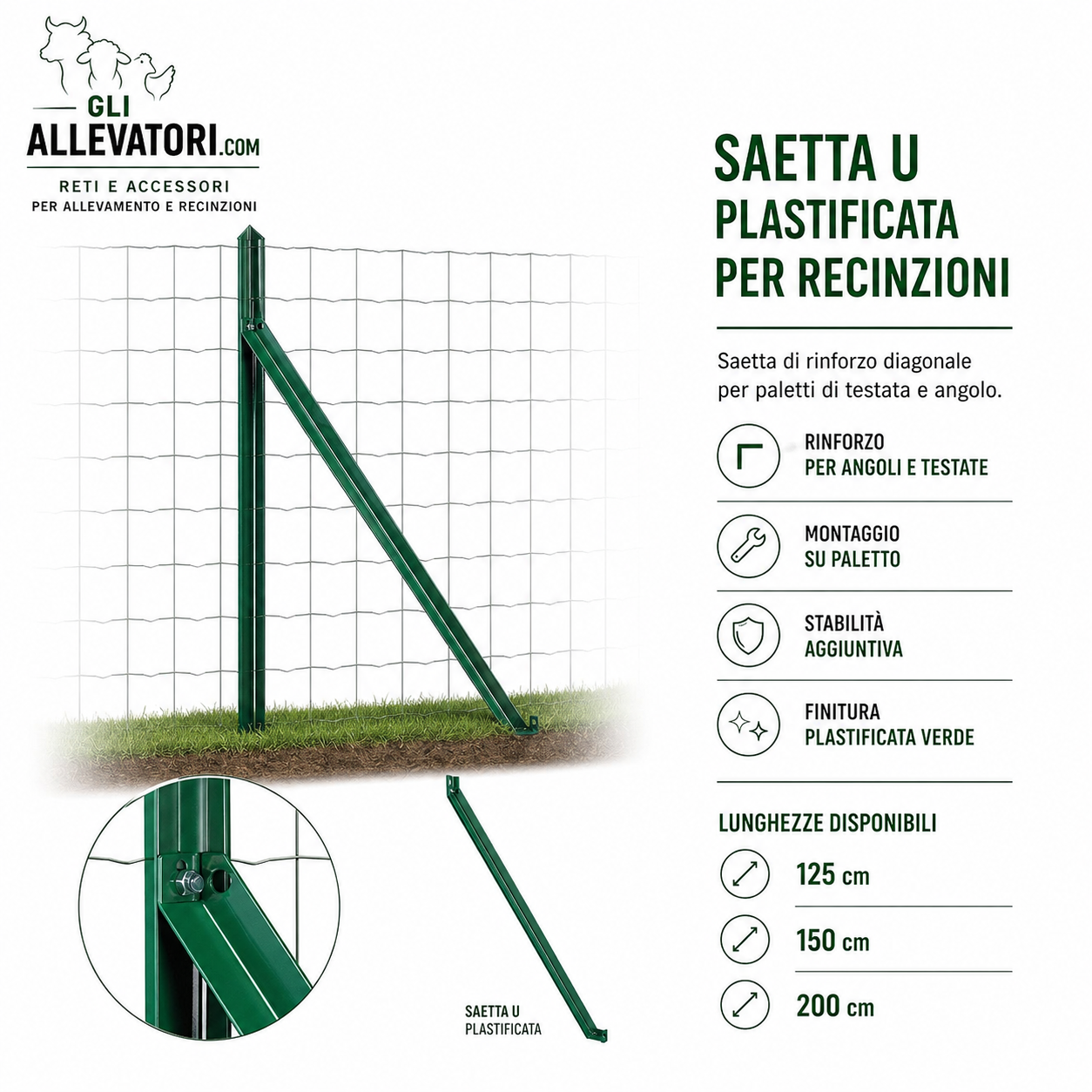 Saetta U Plastificata per Recinzioni