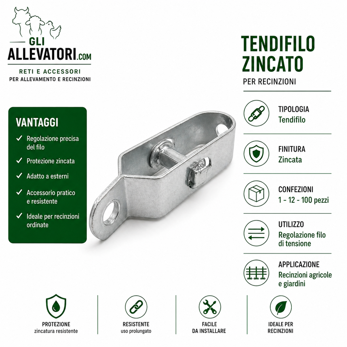 Tendifilo Zincato per Recinzioni