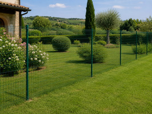 Giardino recintato con rete metallica adatta a contenere cani piccoli