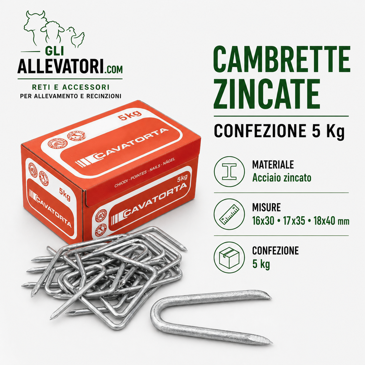 Cambrette Zincate Confezione 5 Kg
