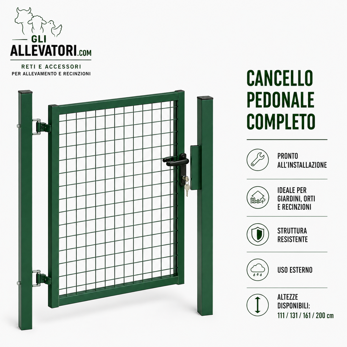 Cancello Pedonale Completo per Recinzioni