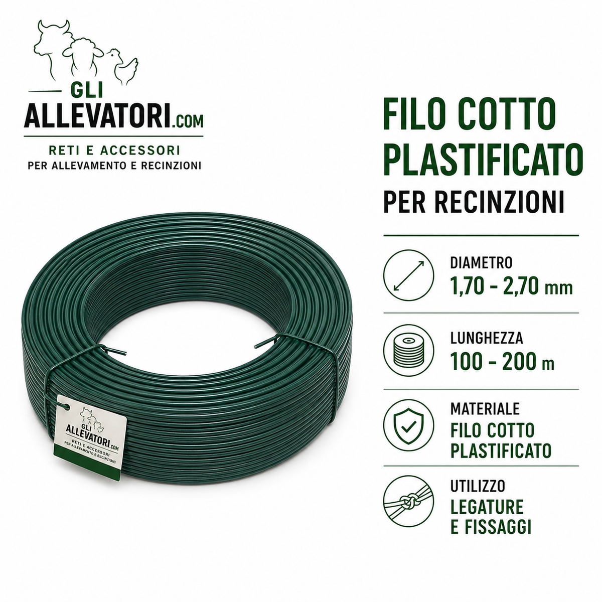 Filo Cotto Plastificato per Recinzioni