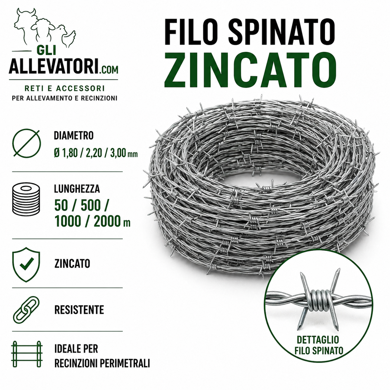 Filo Spinato Zincato per Recinzioni