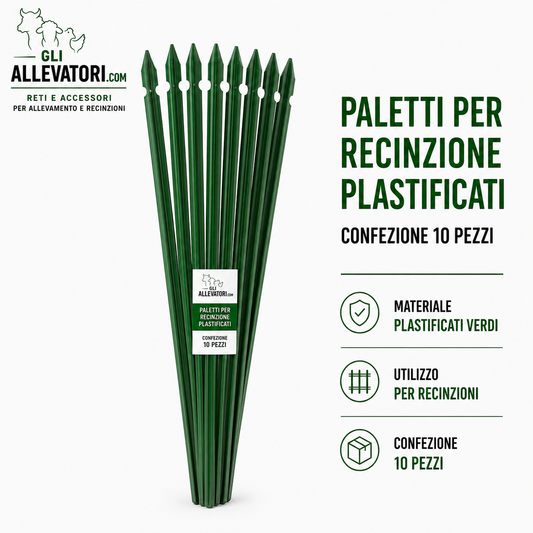 Paletti per Recinzione Plastificati Confezione 10 Pezzi