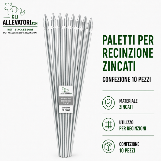Paletti per Recinzione Zincati Confezione 10 Pezzi