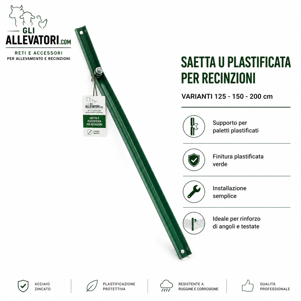 Saetta U Plastificata per Recinzioni