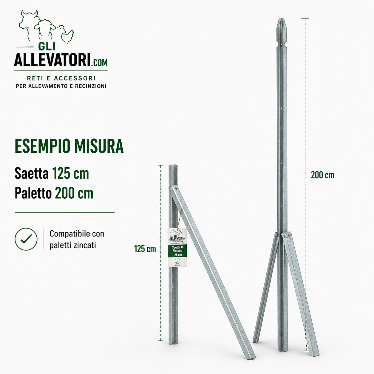 Saetta U Zincata per Recinzioni