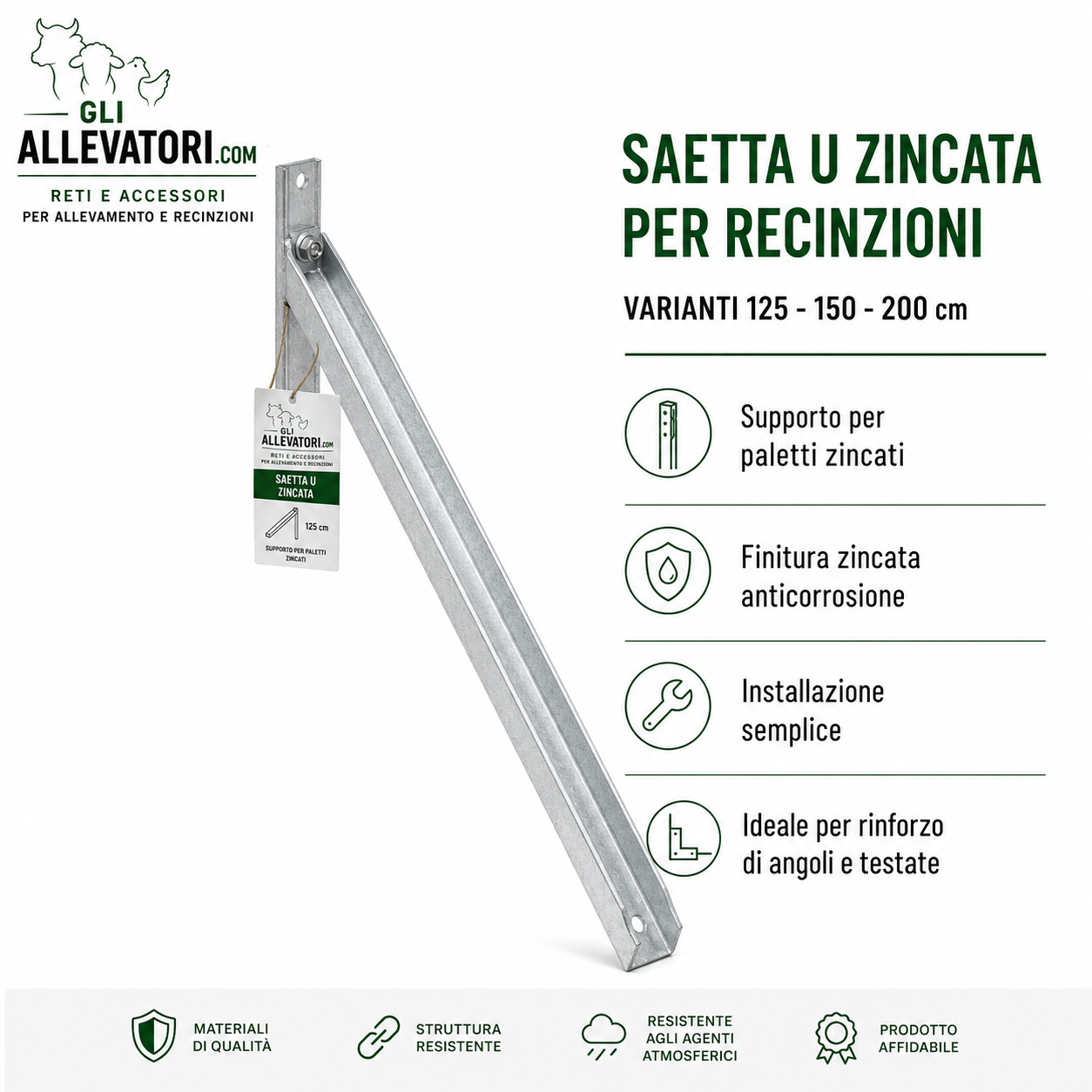 Saetta U Zincata per Recinzioni